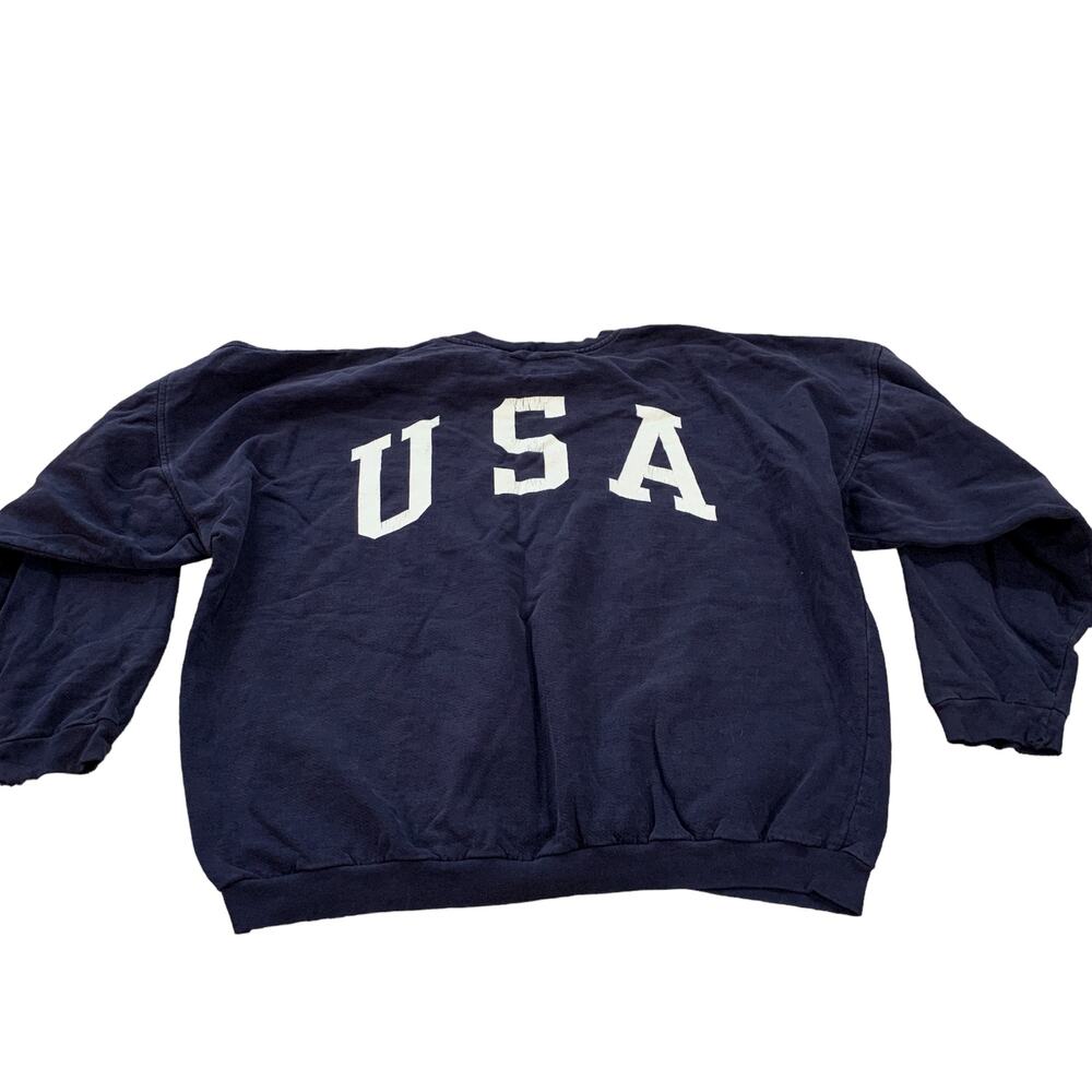 Vintage E.N.U.F. USA Crewneck Sweatshirt Small Navy - Picture 6 of 7